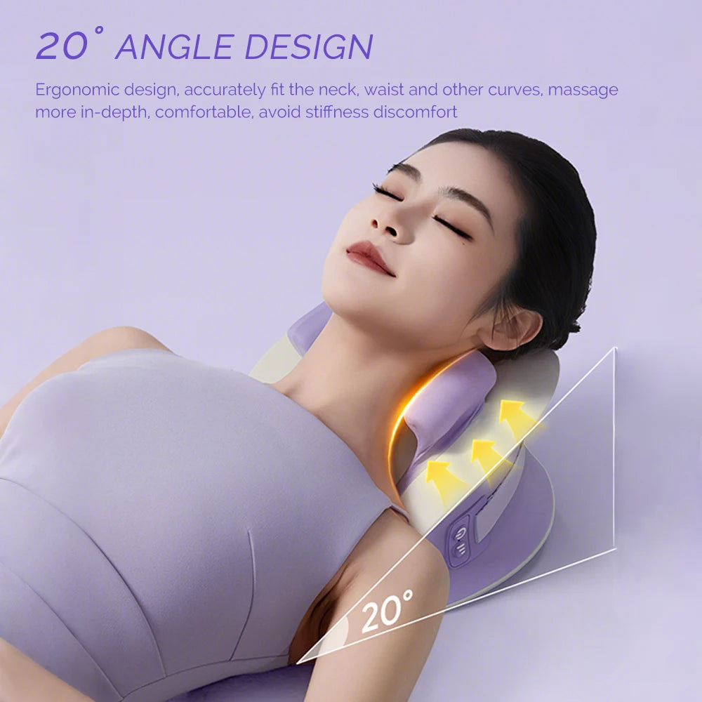 Foreverlily Electric Neck And Shoulder Massage Pillow Neck Cervical Back Waist Kneading Massager Cushion Trapezius masajeador