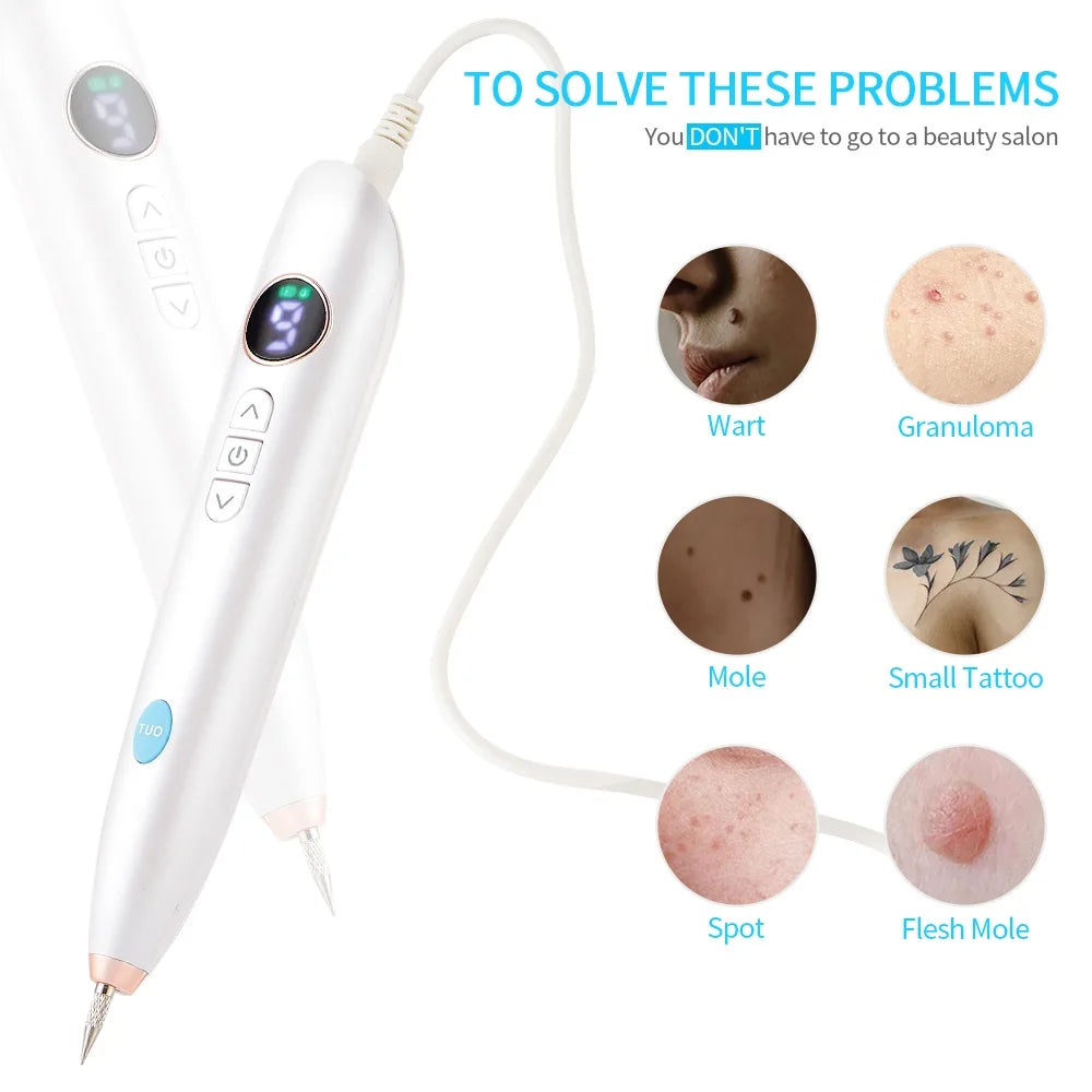 Mini Laser Plasma Pen Portable Freckle Mole Removal Pen With Locating Light Face Body Skin Wart Tag Tattoo Dark Spot Remover
