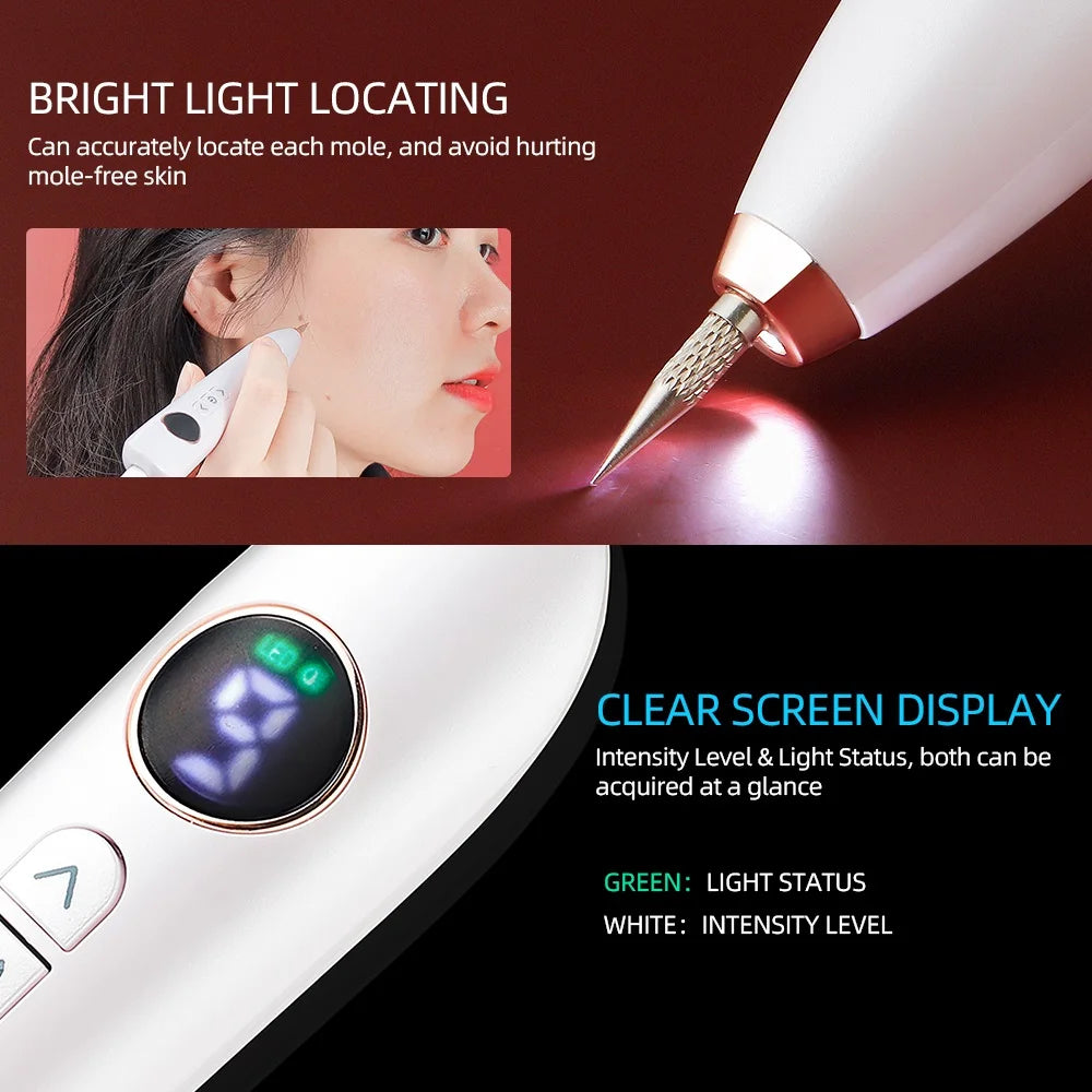 Mini Laser Plasma Pen Portable Freckle Mole Removal Pen With Locating Light Face Body Skin Wart Tag Tattoo Dark Spot Remover