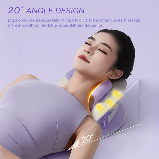Foreverlily Electric Neck And Shoulder Massage Pillow Neck Cervical Back Waist Kneading Massager Cushion Trapezius masajeador