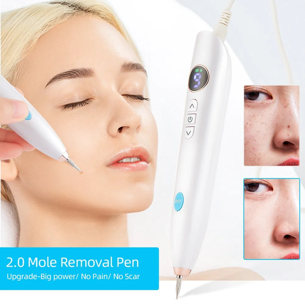 Mini Laser Plasma Pen Portable Freckle Mole Removal Pen With Locating Light Face Body Skin Wart Tag Tattoo Dark Spot Remover