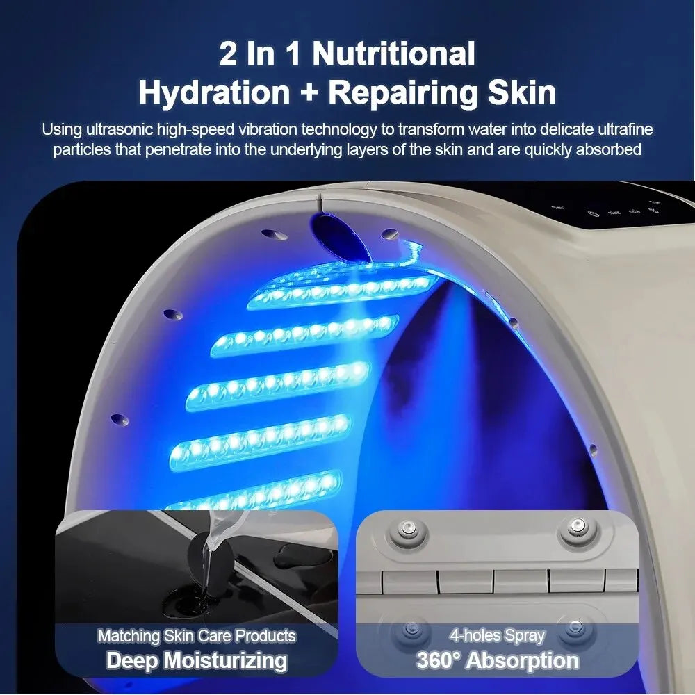 Skin Hydrating Sprayer LED Mask Facial Machine Nano Mist 7 Colors LED Photon Machine Face&Body Salon SPA Home Use Skin Care